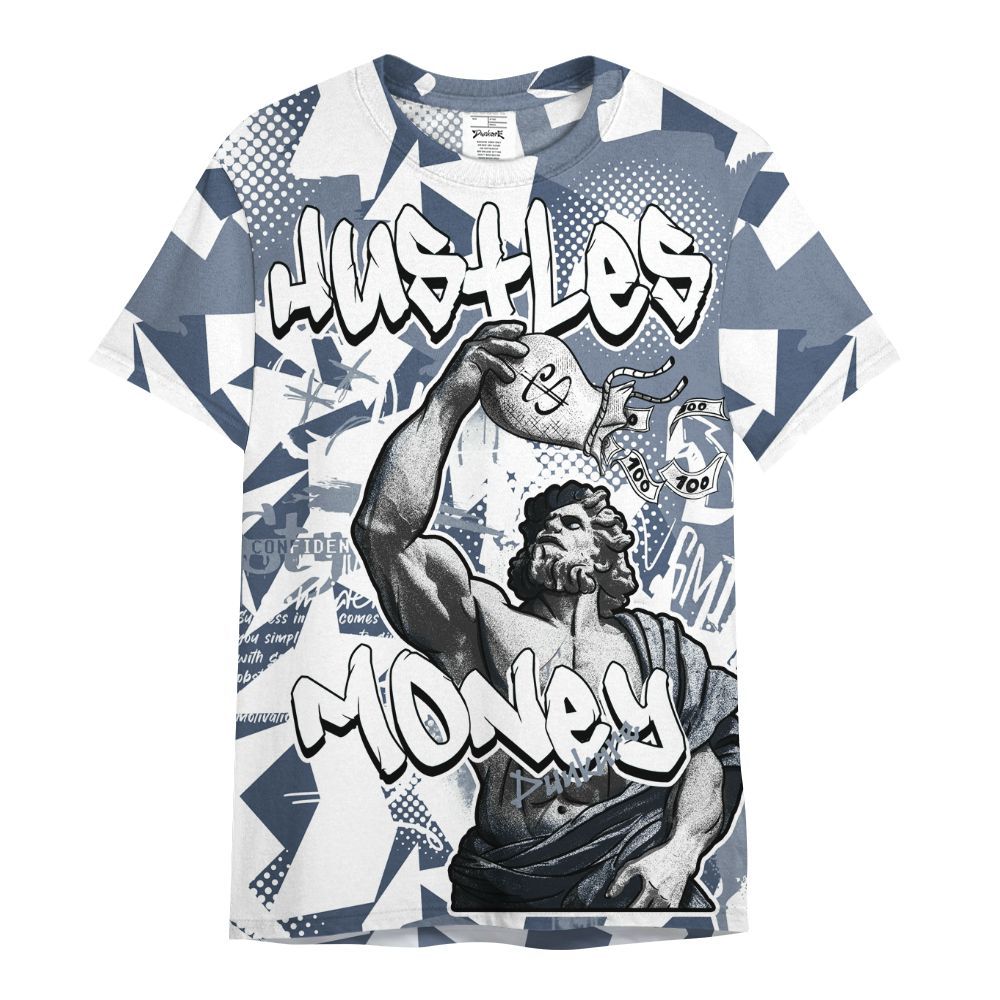 Shirt To Match Low Diffused Blue 11s - Huslte Money Retro All Over Print