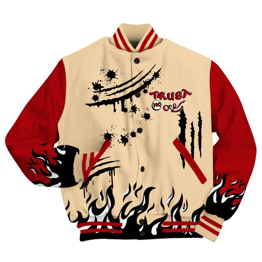 Varsity Jacket To Match Dunk Low Strawberry Waffle - Graphic Trust No One All Over Print