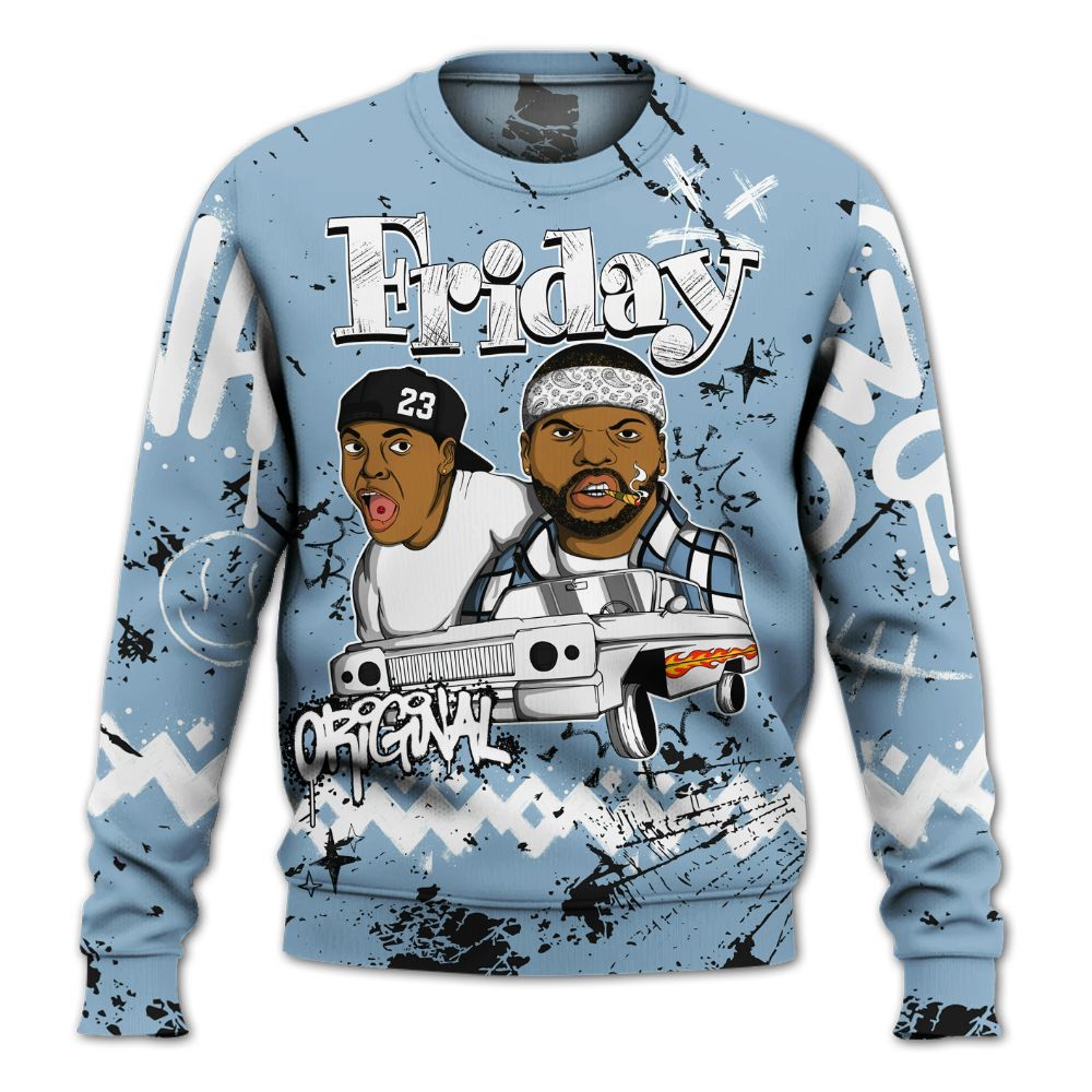 Sweatshirt To Match High University Blue 1s - Friday Sneaker Crayon All Over Print