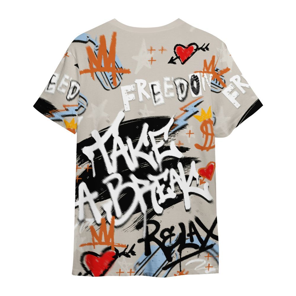 Shirt To Match SE Craft 5s - Take Break Freedom Graffiti Streetwear All Over Print
