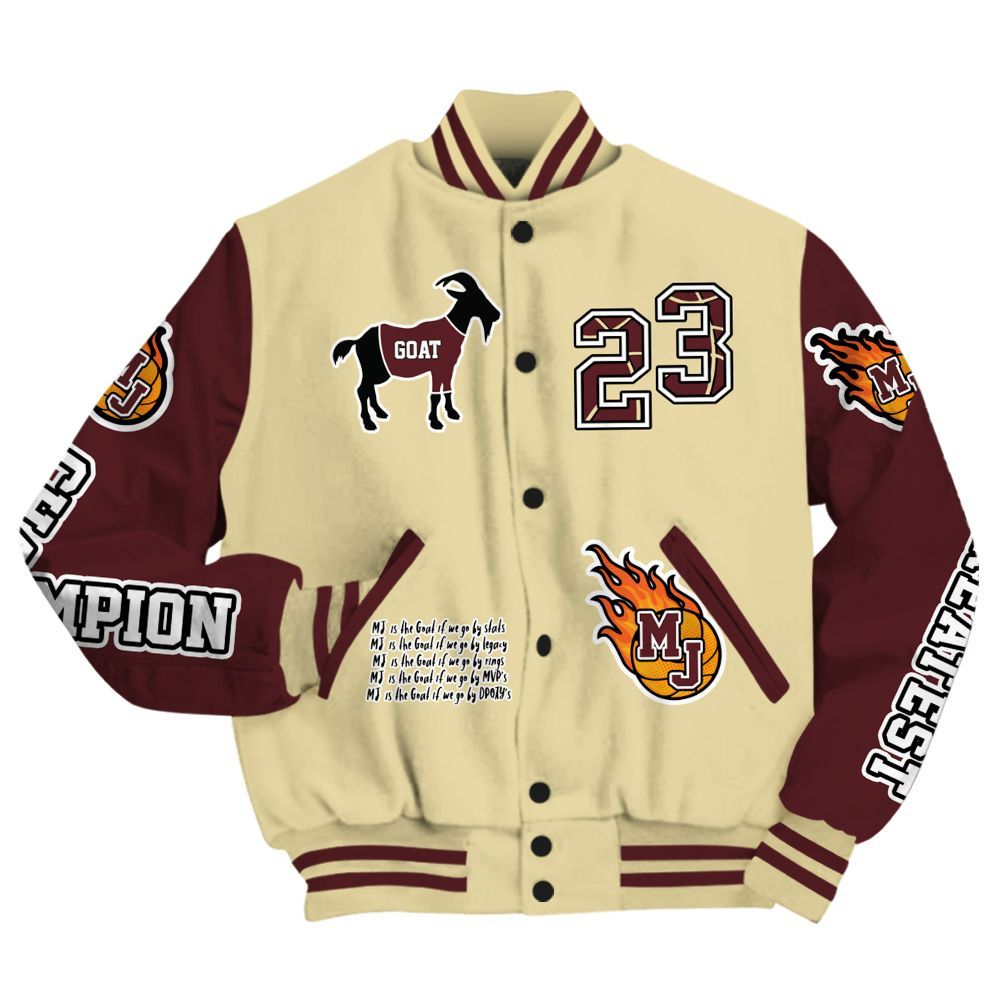 Varsity Jacket To Match Women Phantom 12s - 23 G.0.A.T Jump Up Basketball All Over Print