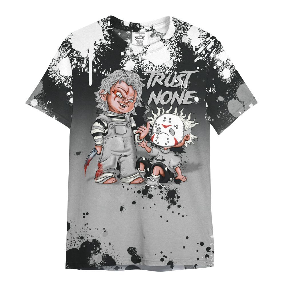 Shirt To Match Low 85 Metallic Black 1s - Trust No One Scary All Over Print
