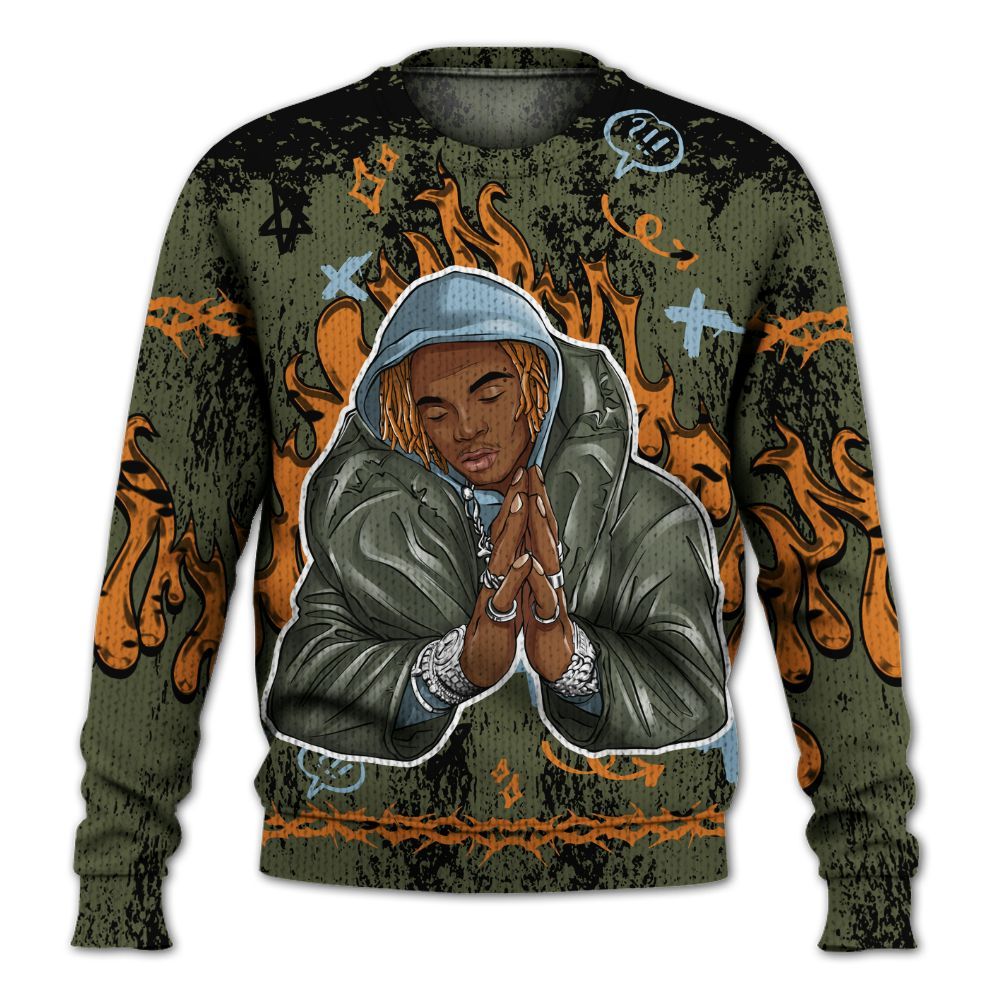 Knitted Sweater To Match Olive 5s - Trappin' Unique Graphics