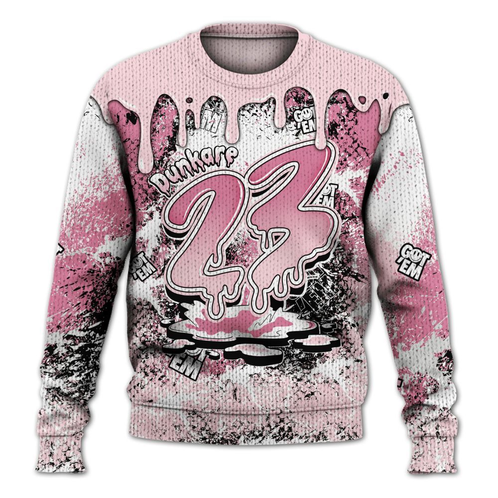 Sweater To Match GS Pearl Pink 12s Shirt, Dripping 23 Drip Graphic