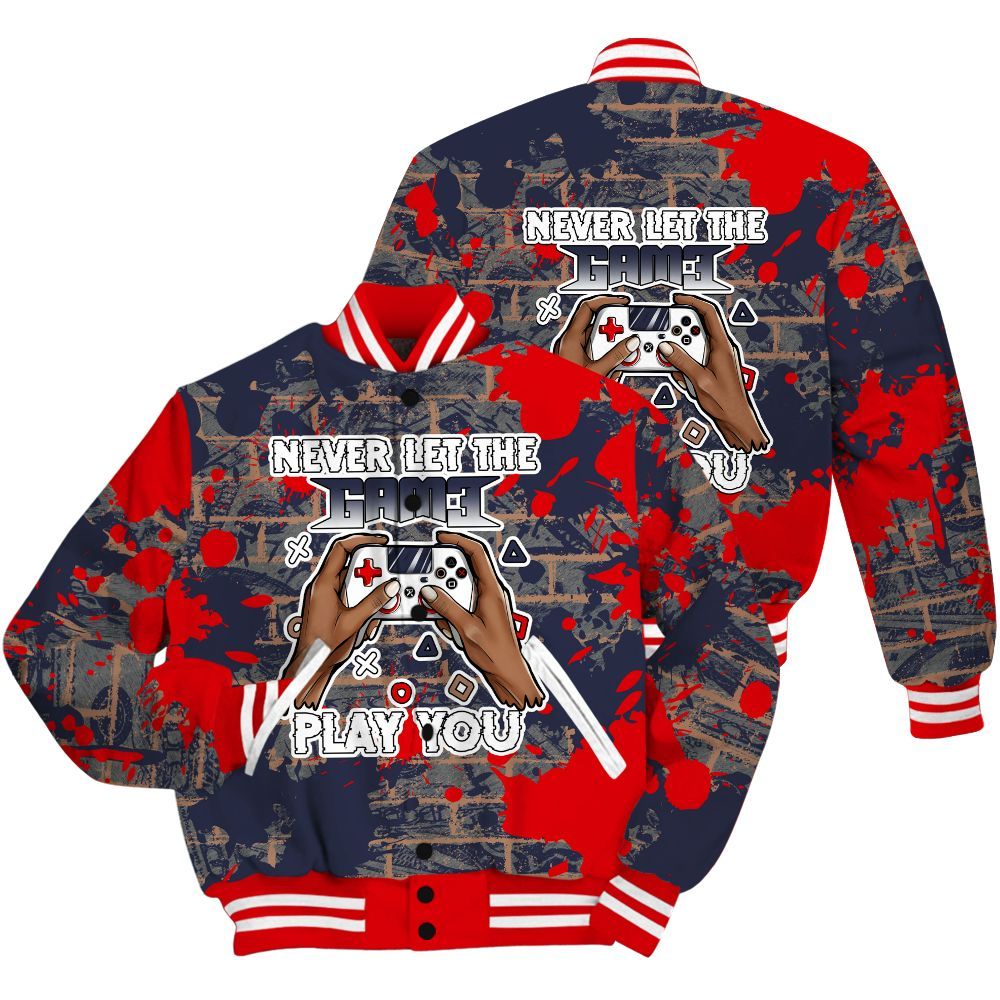 Varsity Jacket To Match Low OG Howard Bison 1s Shirt - PlayGame Human Brick All Over Print