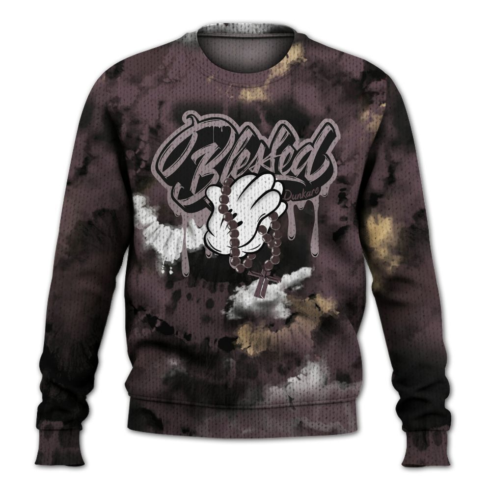 Knitted Sweater To Match AMM Black 3s - God Blessed Tie Dye