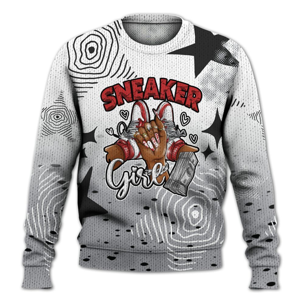 Knitted Sweater To Match White Cement 4s - Sneakerz Girlz Unique Starz