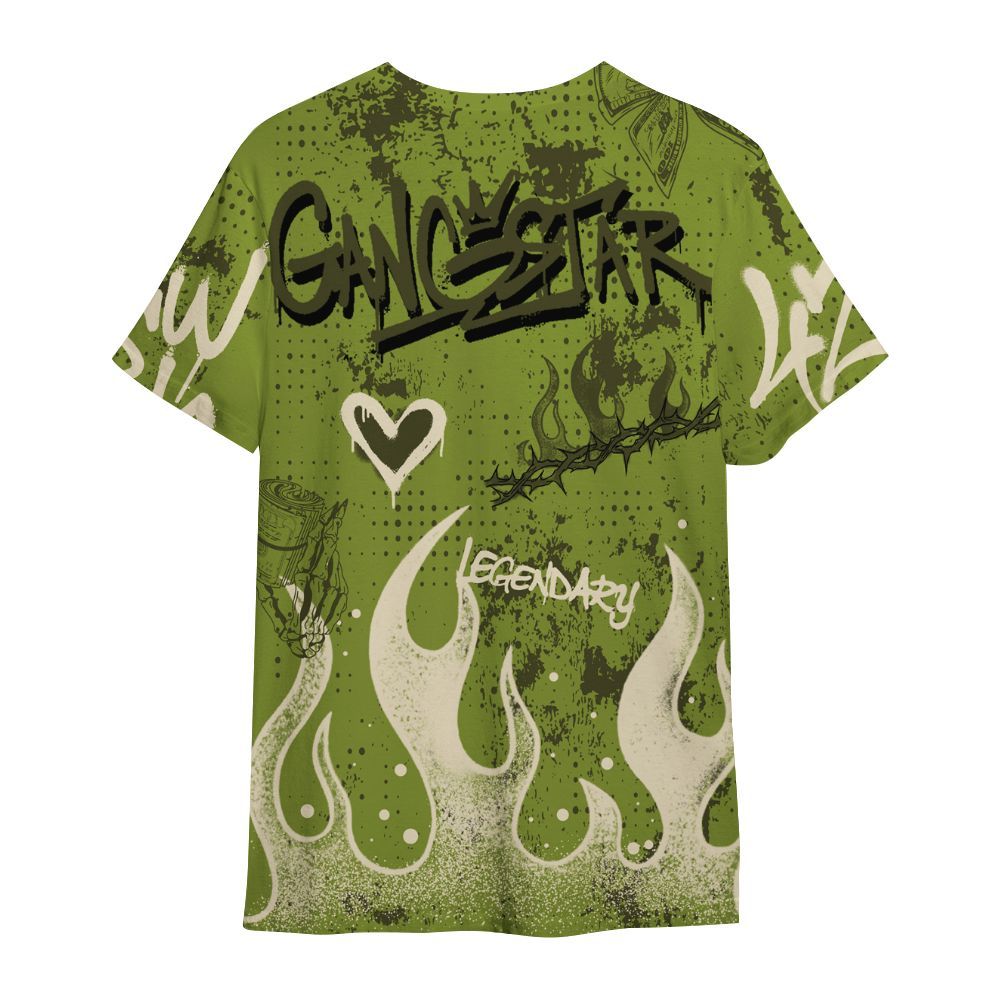 Shirt To Match SB Dunk Low Asparagus - Lucky Money Paid In Full Graffiti All Over Print