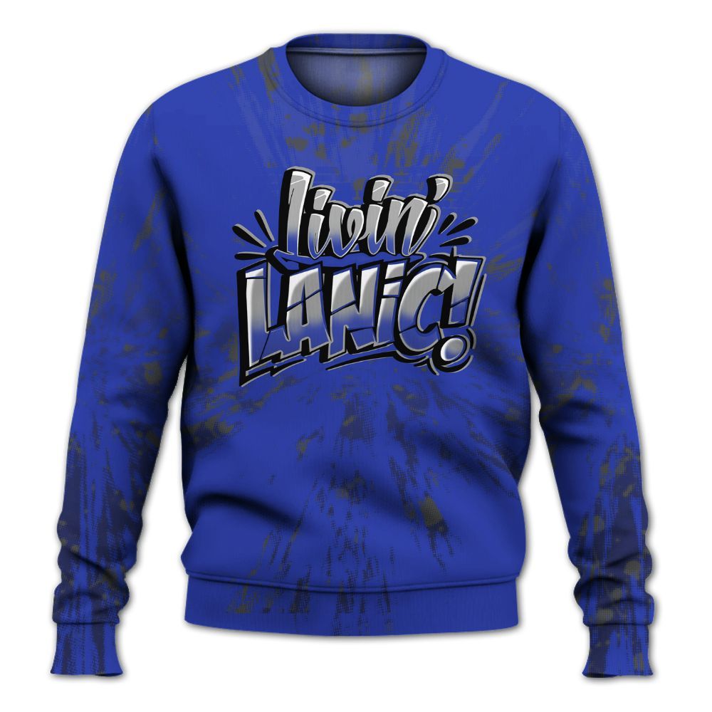 Sweatshirt To Match Air Max Plus Black Racer Blue - Living Large Graphic Luxury All Over Print