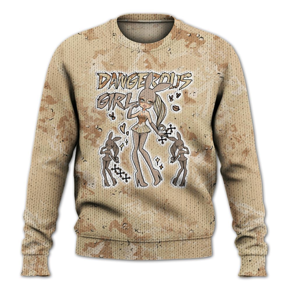 Knitted Sweater To Match Desert Camo 3s - Dangerous.Girl Heart Grunge