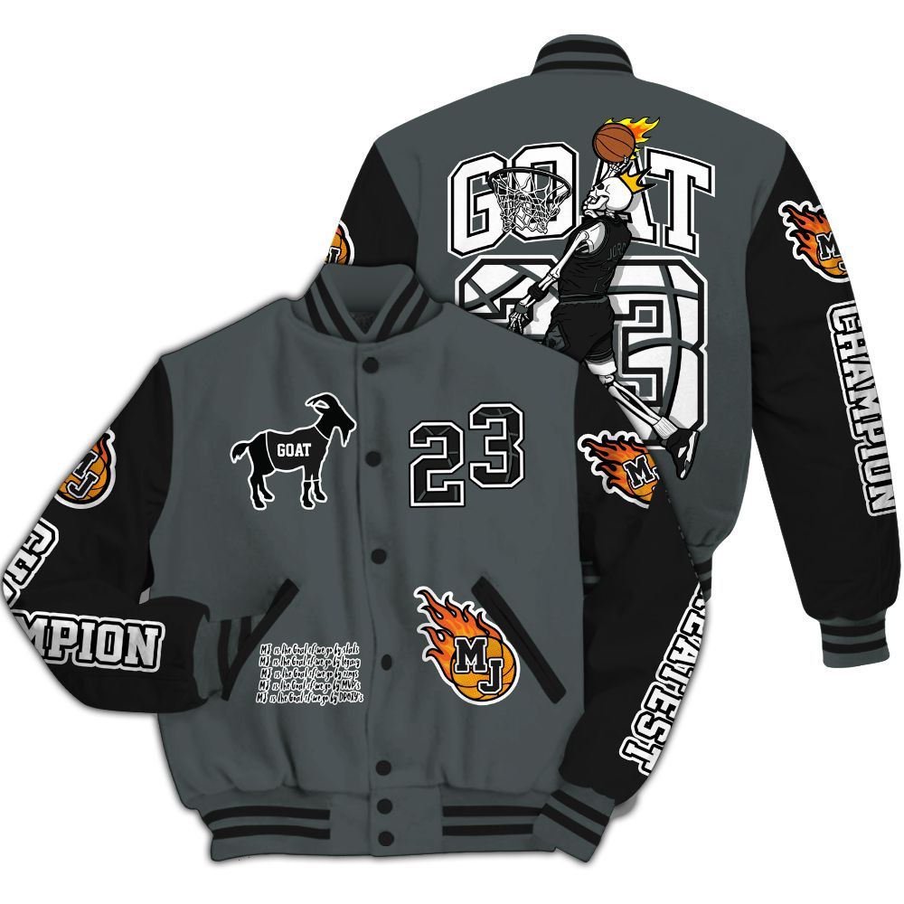 Varsity Jacket To Match Black RM Nigel Sylvester 4s - 23 G.0.A.T Jump Up Basketball All Over Print