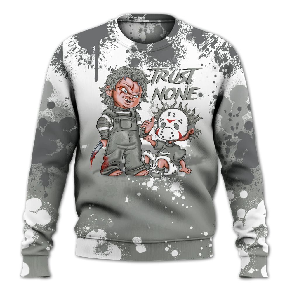 Sweatshirt To Match Paris Olympics 4s - Trust No One Scary All Over Print