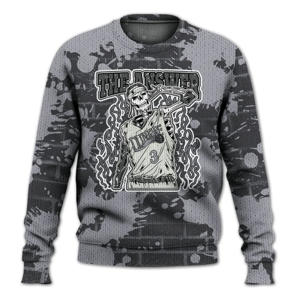 Knitted Sweater To Match Fear 4s - Allen Answer Skeleton Brick