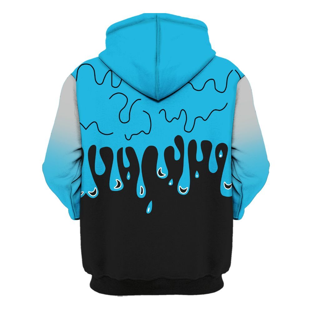 Hoodie To Match Black University Blue 2026 14s - Loser Lover Dripping All Over Print