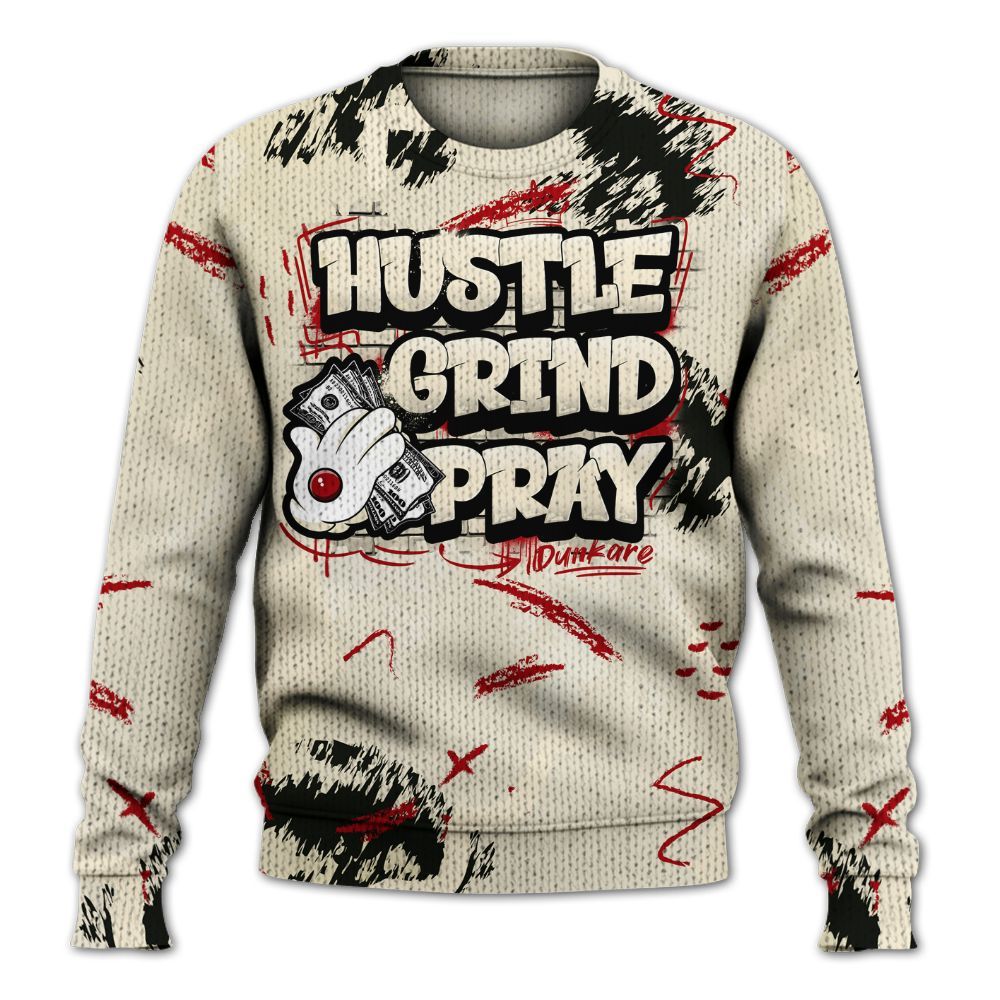 Sweater To Match Retro Low OG Nitro 1s - Hustle Grind Pray Graphic