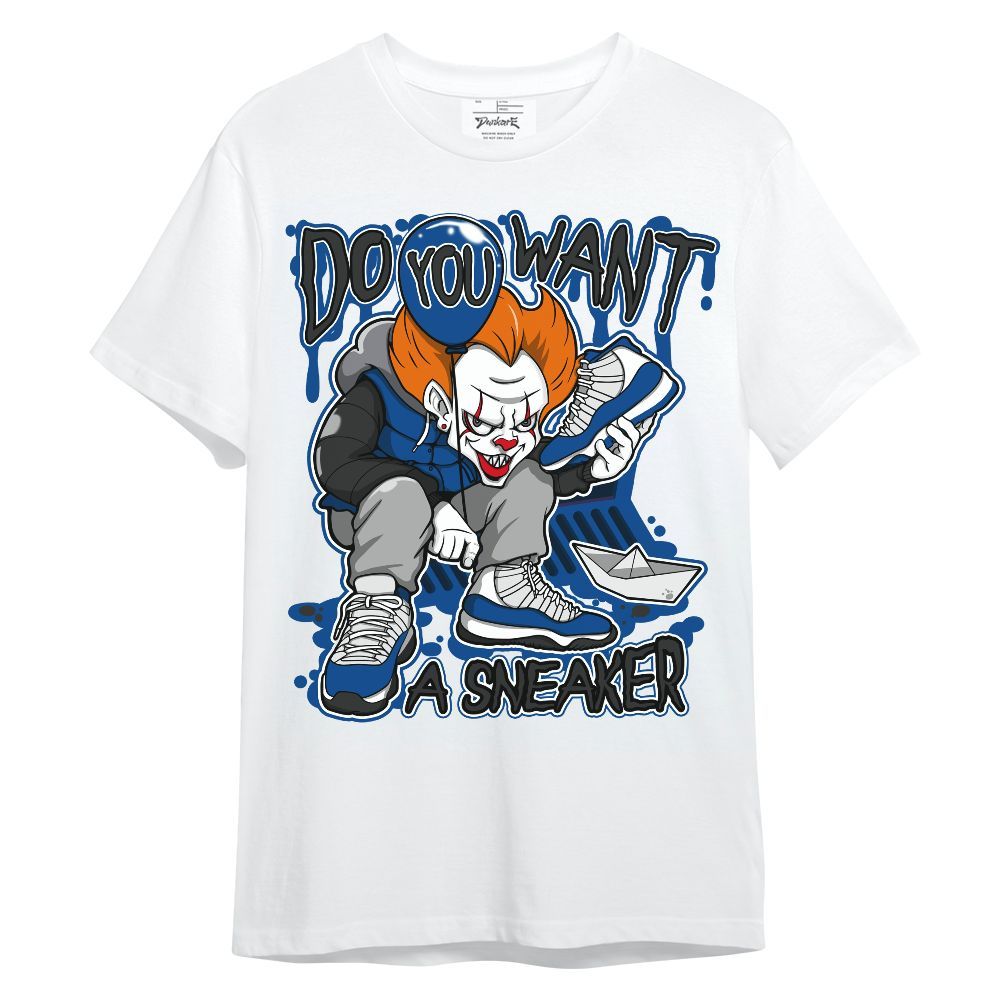 Shirt To Match Low 85 Royal 1s - Clown Scary Sneakers Halloween Graphic Unisex Shirt