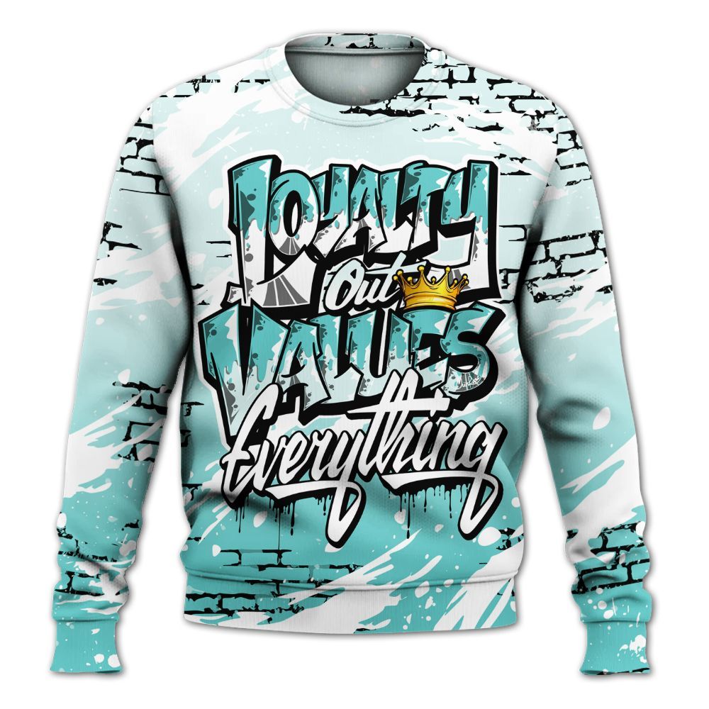 Sweatshirt To Match KD 4 Easter Mint Candy - Values Of Loyalty All Over Print