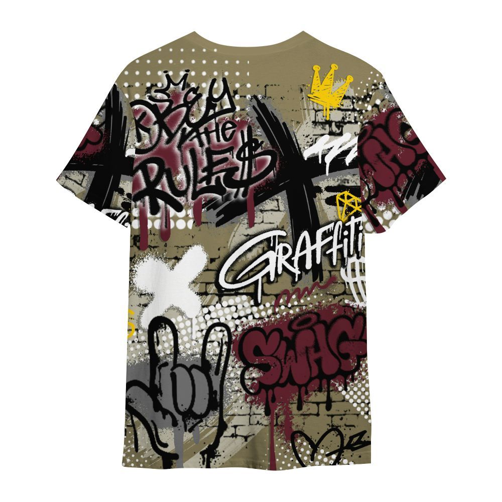 Shirt To Match Black Olive 7s - True It Real Graffiti Streetwear All Over Print