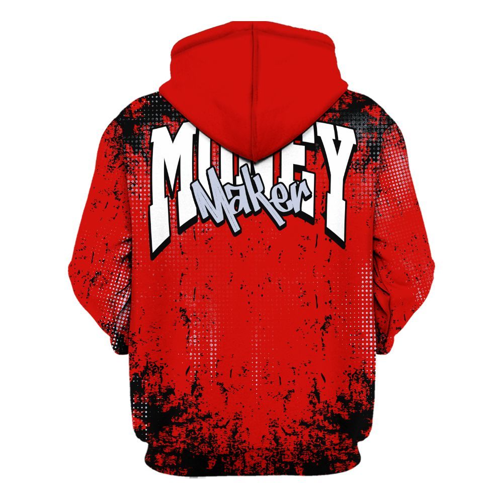 Hoodie To Match Fire Red 6s - Move In Silence Money Street Retro All Over Print