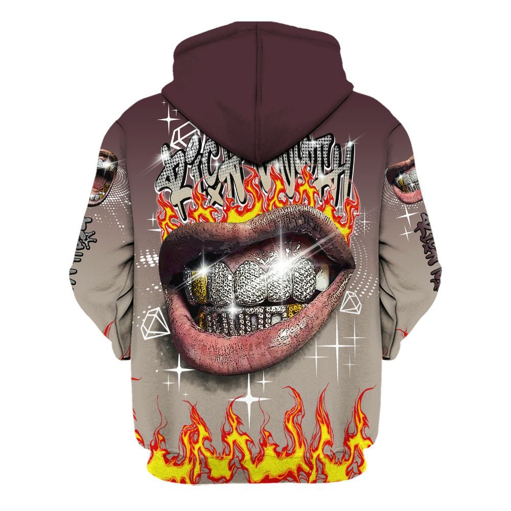 Hoodie To Match AMM Retro Phantom 4s - Rich Mouth Fire Rap Retro 90s All Over Print