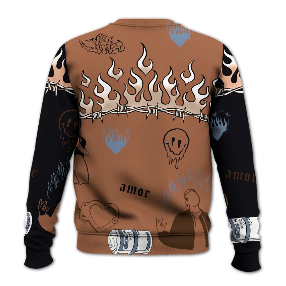 Sweatshirt To Match Air Foamposite Metallic Copper - Snake Trust No One All Over Print