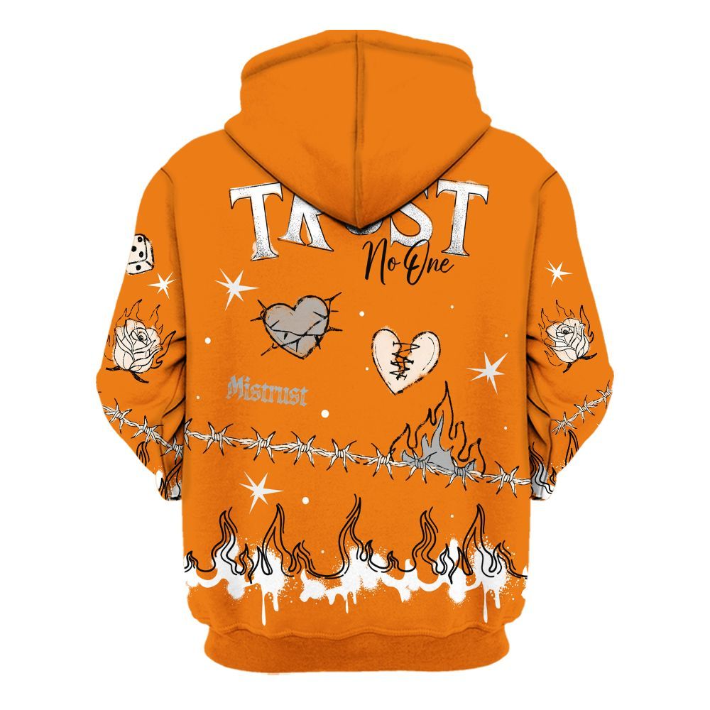 Hoodie To Match Orange Citrus 3s - Trust No One Snake-Bite Doodle Crayon All Over Print