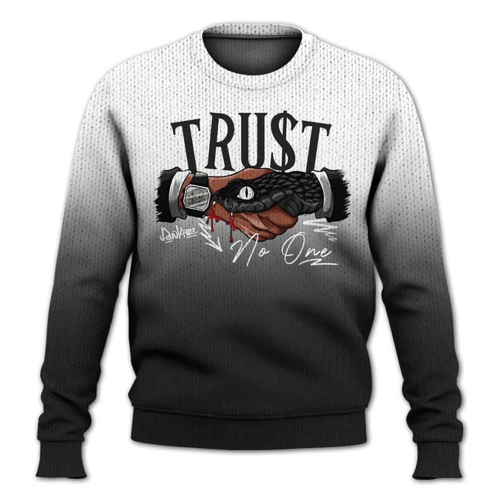 Knitted Sweater To Match Black Cat NET 4s - Snake Trust No One Drip