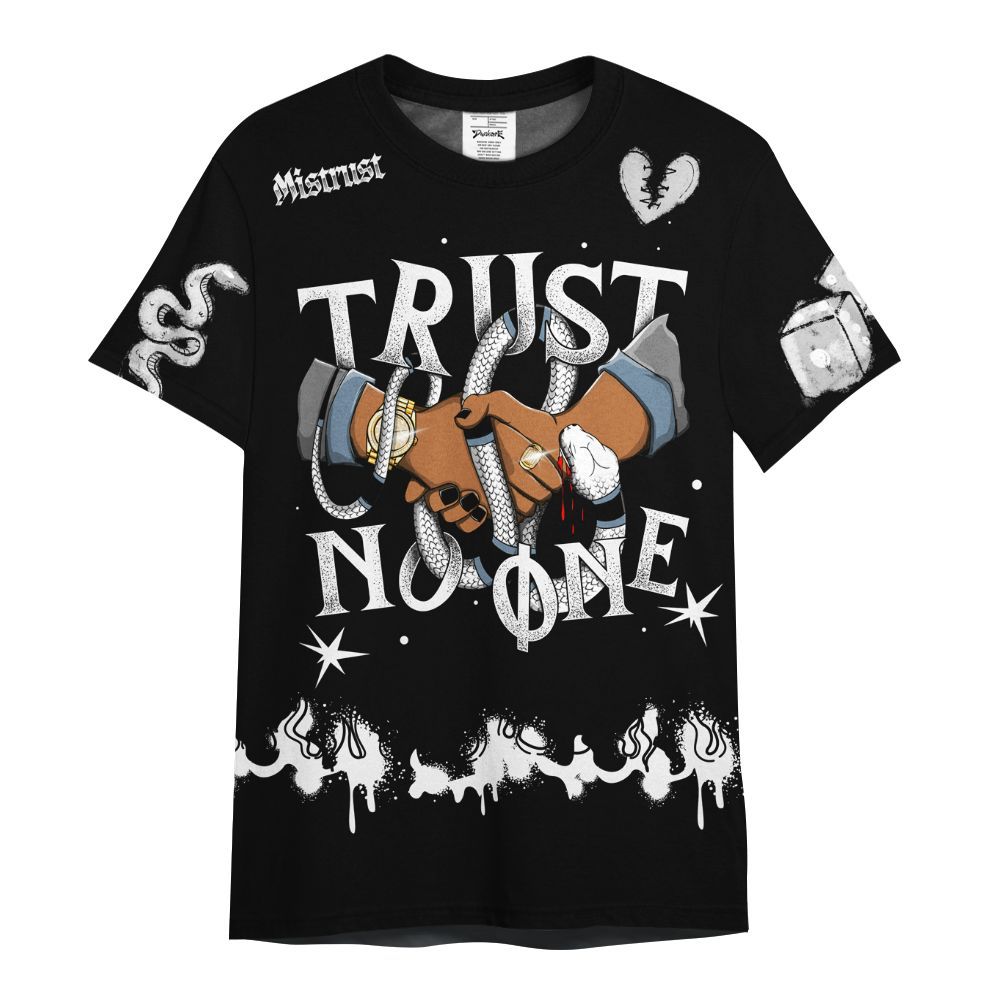 Shirt To Match Black Chrome 6s - Trust No One Snake-Bite Doodle Crayon All Over Print