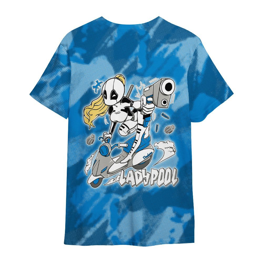Shirt To Match Military Blue 4s - Lady Pool Cartoon Abstract Halftone All Over Print