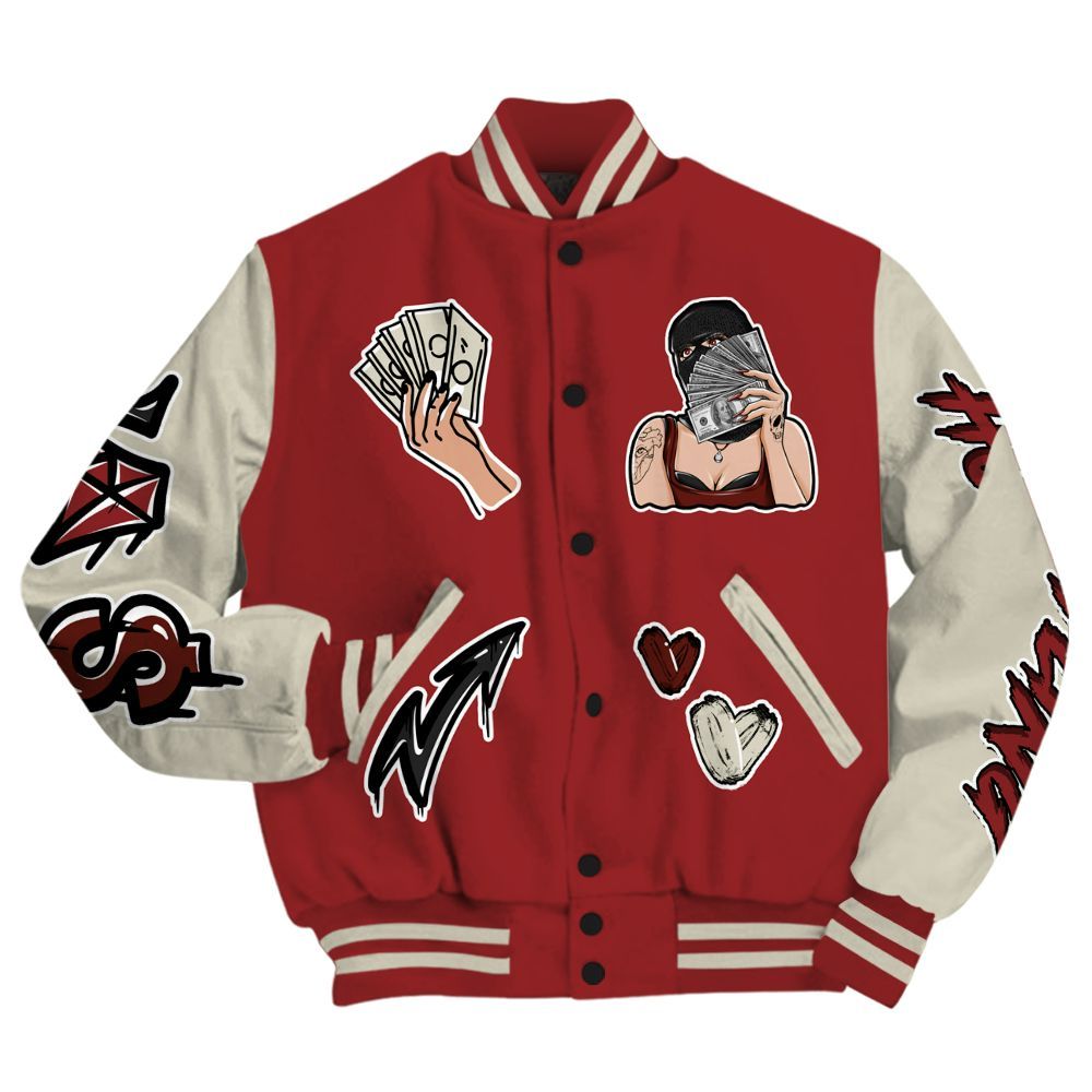 Varsity Jacket To Match High 85 Bred 1s - Hustling Unique All Over Print
