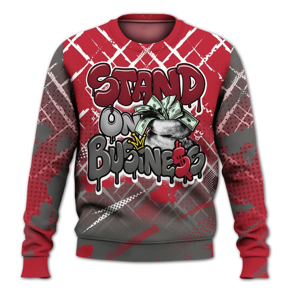 Sweatshirt To Match Red Flint 13s - Halftone Stand Business Dripping All Over Print