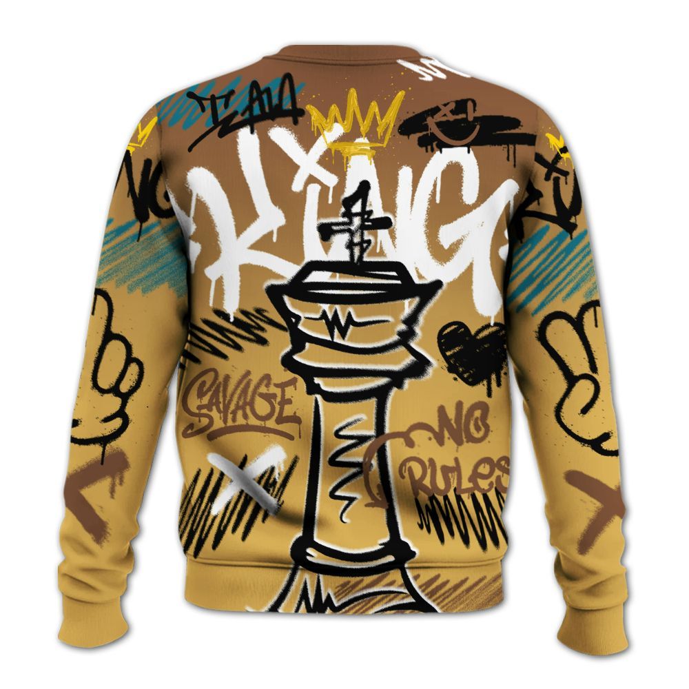 Sweatshirt To Match Retro Cacao Wow 4s - Street King Chess Streetwear All Over Print