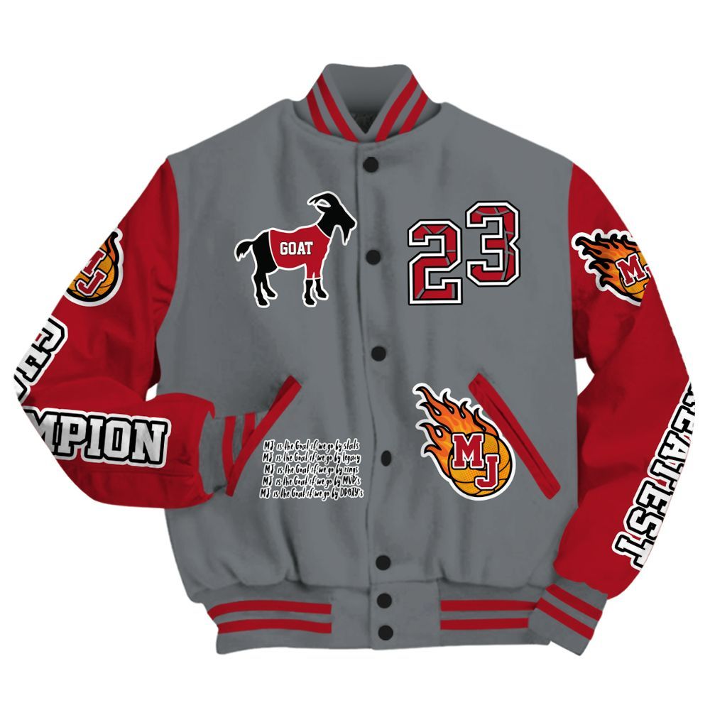 Varsity Jacket To Match Retro Fire Red 9s - 23 G.0.A.T Jump Up Basketball All Over Print