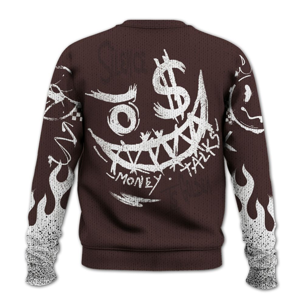 Knitted Sweater To Match Burgundy Crush 3s - Mouth Burning Street Style
