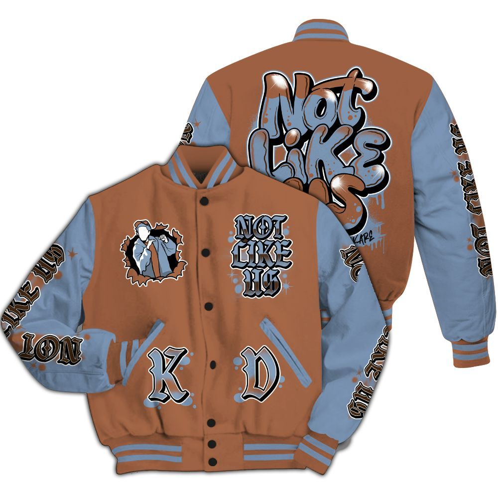 Varsity Jacket To Match Air Foamposite Metallic Copper - None Like Us Graphic All Over Print