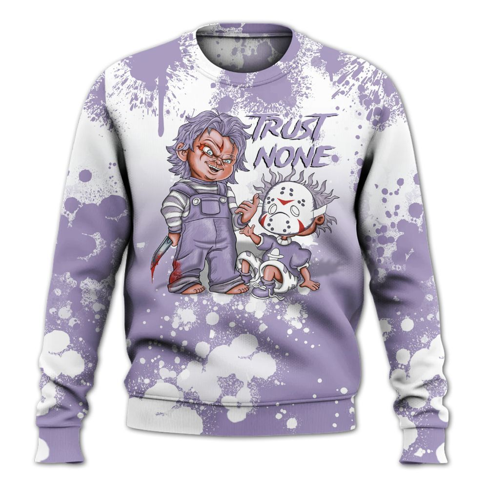 Sweatshirt To Match Low Pure Violet 11s - Trust No One Scary All Over Print