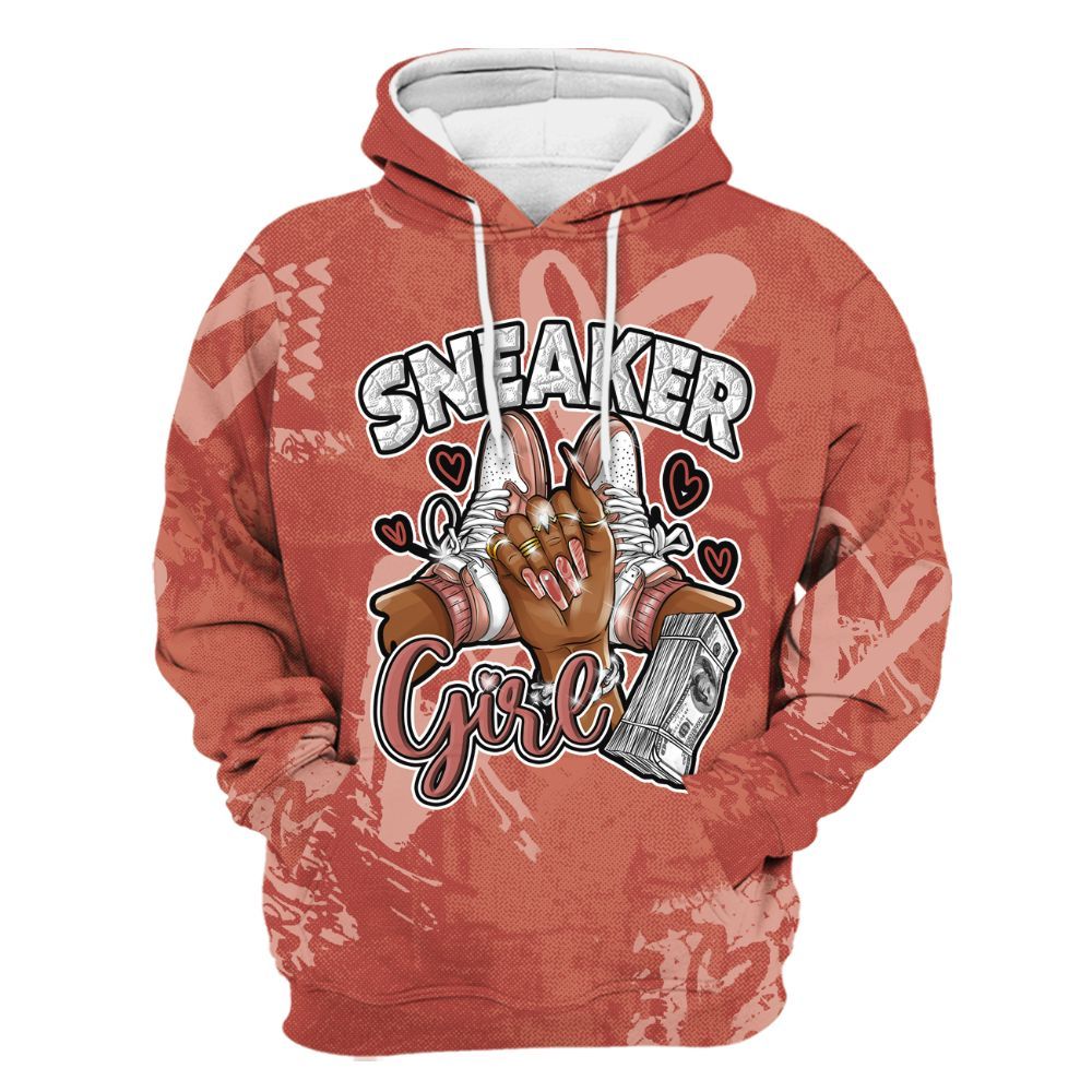 Hoodie To Match Dune Red 13s - Sneakerz Girlz Heart Grunge All Over Print
