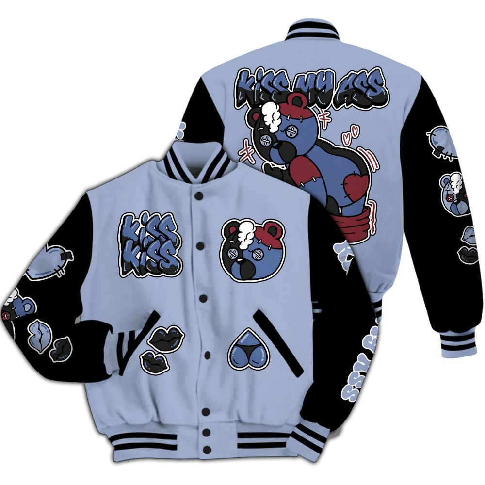 Varsity Jacket To Match Black Metallic 5s - Kiss My Hugz All Over Print