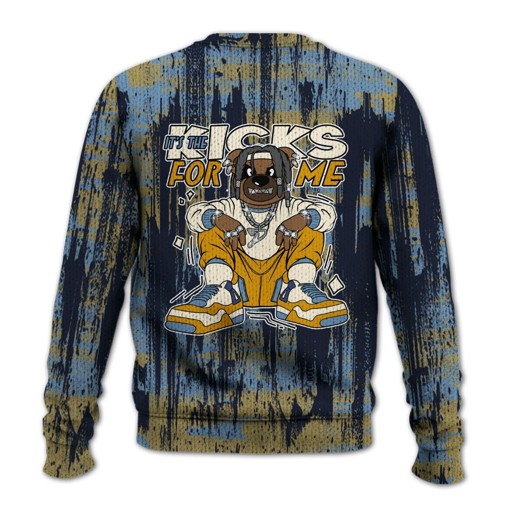 Knitted Sweater To Match High OG First In Flight 1s - Sneakers Bear Glitch Art