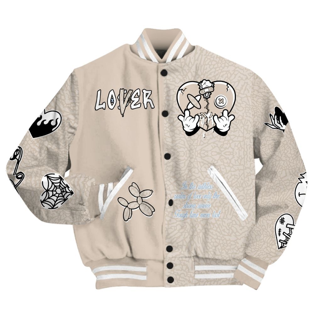 Varsity Jacket To Match Desert Sand 3s - Loser Lover Heartbreak All Over Print