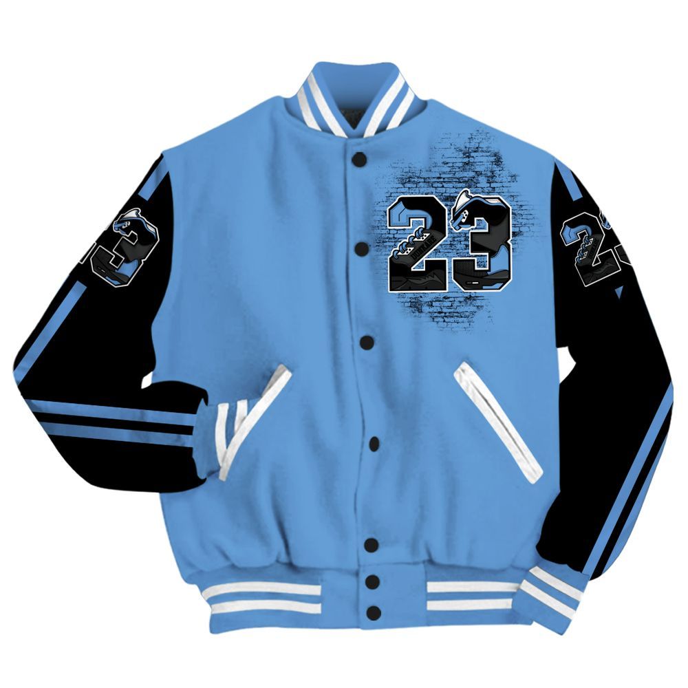 Varsity Jacket To Match Black University Blue 5s - Custom Name Number 23 5s All Over Print