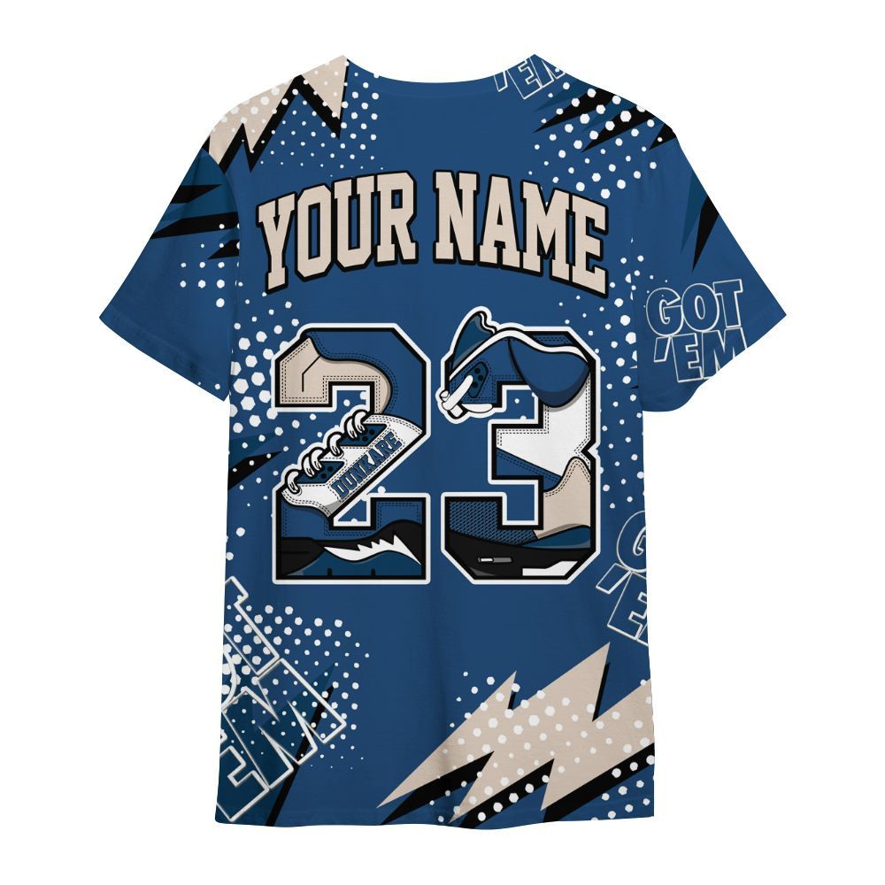 Shirt To Match High OG Midnight Navy 1s - Custom Name Number 23 5s All Over Print