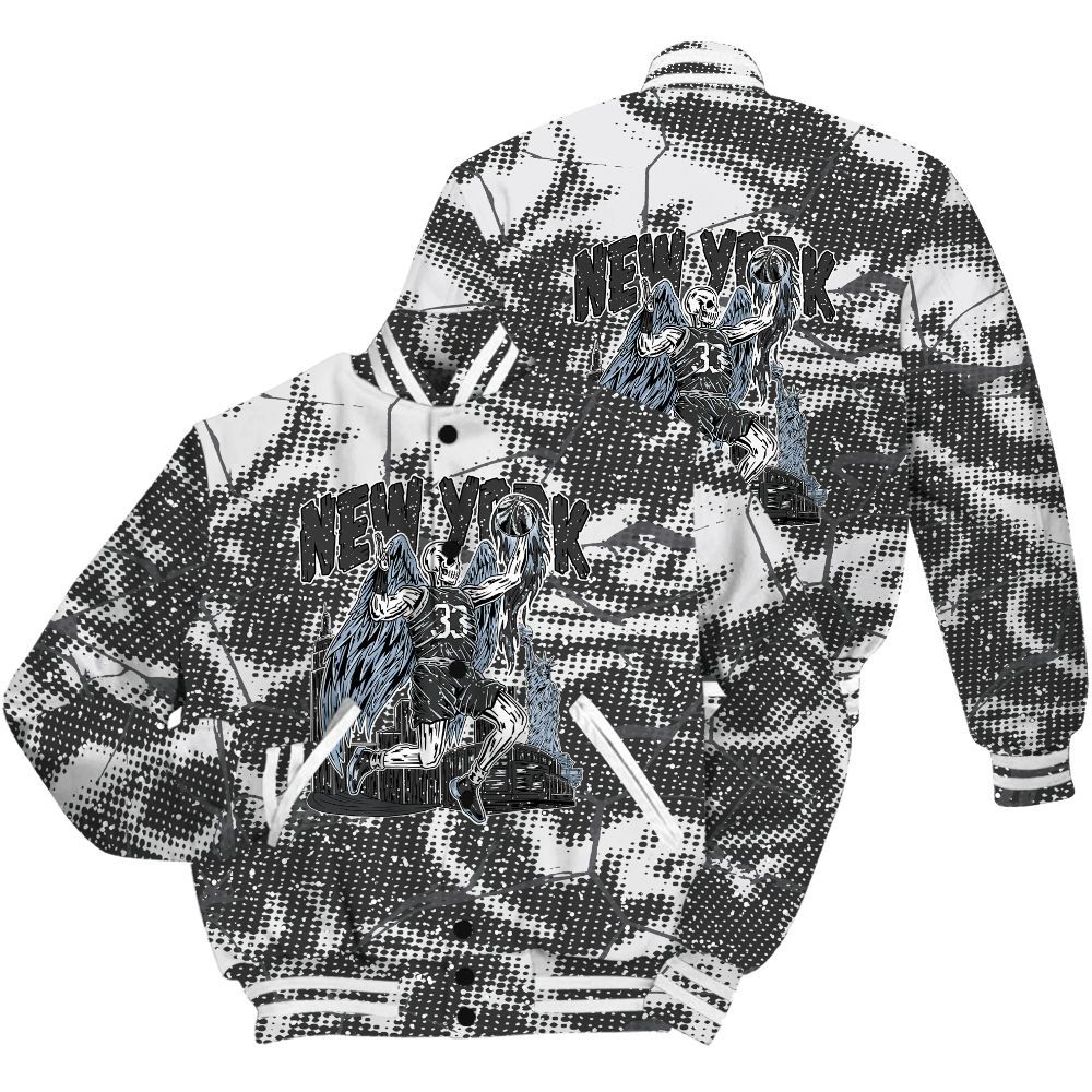 Varsity Jacket To Match Reverse Oreo 6s Shirt - Ewing Era Skeleton Crack All Over Print