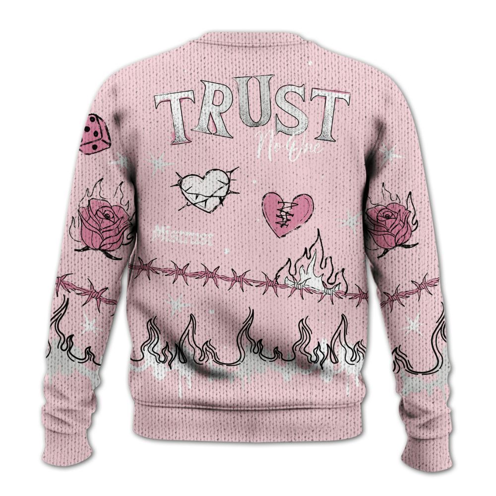 Sweater To Match GS Pearl Pink 12s Shirt, Trust No One Snake-Bite Doodle Crayon Graphic