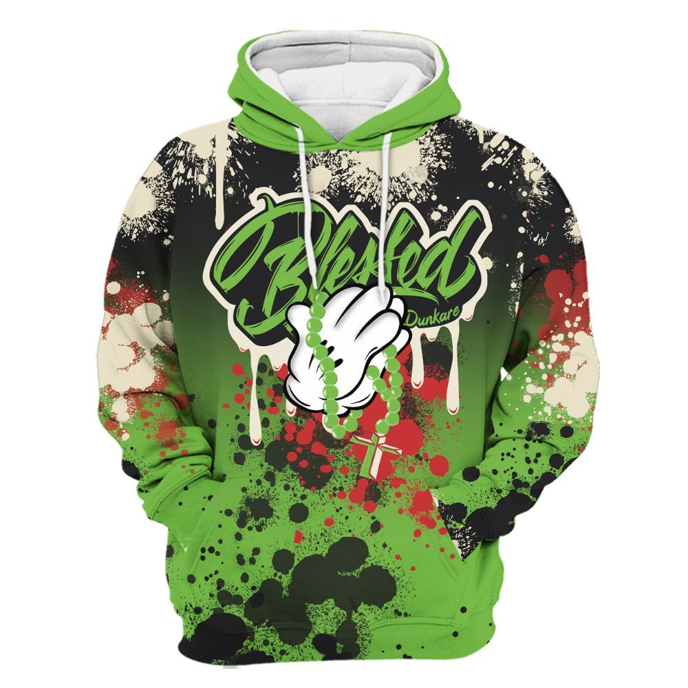 Hoodie To Match Air Max Waffle SP Action Green - God Blessed Ink Drip All Over Print