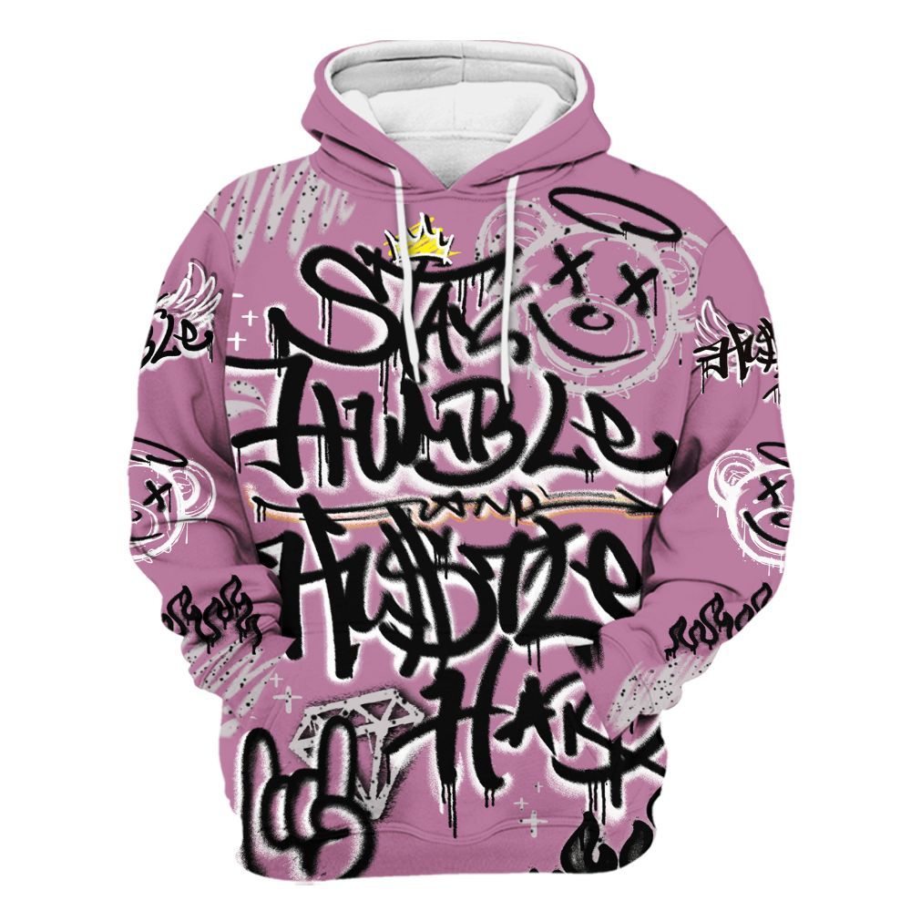 Hoodie To Match Neutral Grey Black White Orchid 4s - Humble Drip Streetwear Graffity All Over Print