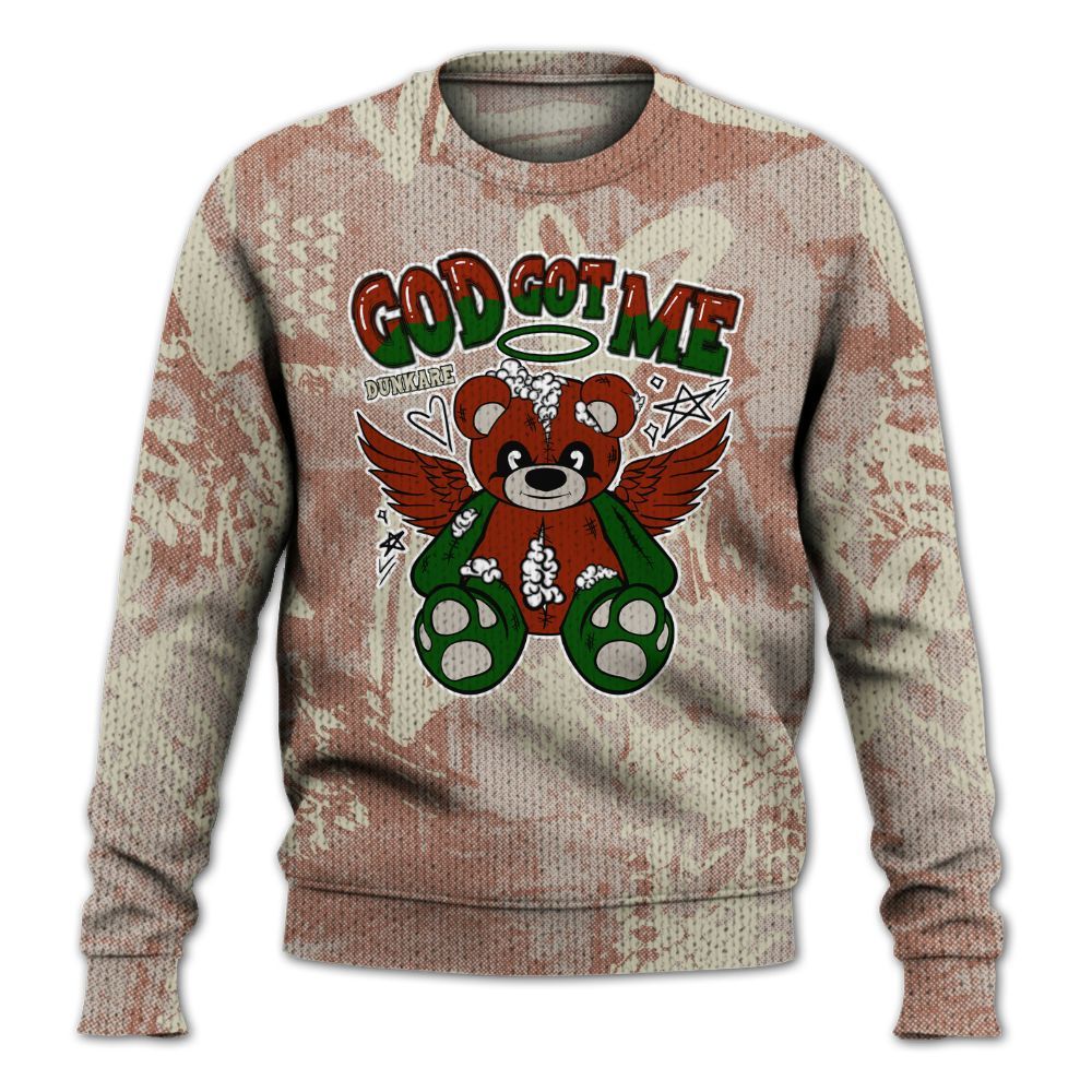 Knitted Sweater To Match El Grito 5s - Gods Guides Me Bear Heart Grunge