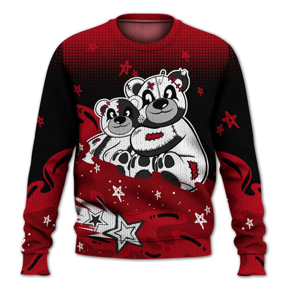 Knitted Sweater To Match Bred Velvet 11s - Sincere Fondness Bear Stars