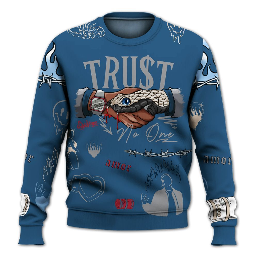 Sweatshirt To Match Rare Air 3s - Snake Trust No One All Over Print