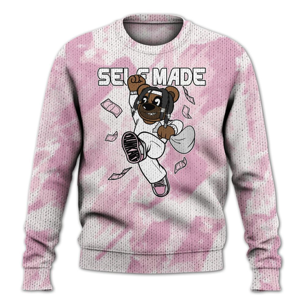 Knitted Sweater To Match Orchid 4s - Autonomous Bear Abstract Halftone